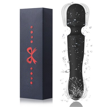 New Upgraded Handheld Electric Cordless Double-Ended Available Shoulder Neck Back Relaxation Tools Portable Wireless Travel Home Work Sports Out Use Relieve Deep Tissue Muscle Pain Fatigue (Black)