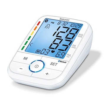 Beurer BM67 Upper Arm Blood Pressure Monitor, Large Cuff, Automatic &amp; Digital, XL LCD Display, Bluetooth with App, Home Use BP Machine Kit   Patented Technology, White