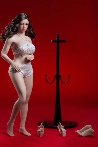 1/6 Scale Female Body,12 inch Super Flexible Seamless Body-Large Bust Plump Body Type Action Figure Collection (S38 Pale Skin Include Head)