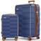 Luggage Sets 2 Piece 20/28 Inch (3-YEARS VIP SERVICE) Hardside Expandable Lightweight Ultra Durable 100% Polycarbonate Carry On Travel Suitcase with Spinner Wheels TSA Lock, Classic Blue