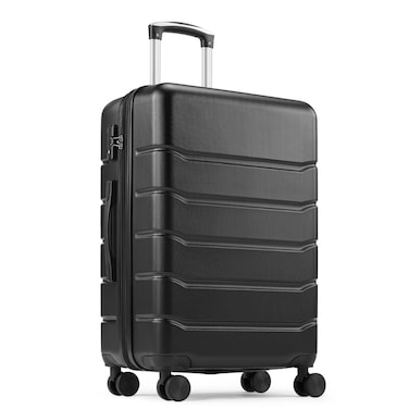 24 Inch Luggage, Hard Shell Rolling Suitcase with TSA Lock, Expandable Lightweight Luggage with Spinner Wheels, Black