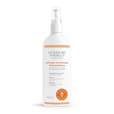 Veterinary Formula Clinical Care Antiseptic and Antifungal Medicated Spray for Dogs &amp; Cats, 8 Fl Oz (1 Pack)