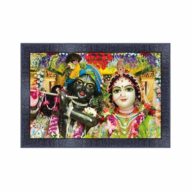 PnF Radha Krishna Wood Photo Frames with Acrylic Sheet (Glass)20953-(10*14inch,Multicolour,Synthetic)