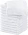12 x 12 Inches White Wash Cloths Bulk, 12 Pack Face Cloths, Hand Towels for Bathroom, Cotton Washcloths Set, Soft Cleaning Rags for Bath, Body, Spa, Gym, Kitchen, Dish