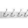LARHN 4 Hook Wall-Mounted Coat Rack - Matt-Nickel Coat Hooks for Wall on White Base - Stylish and Suitable for All Settings