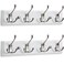 LARHN Wall-Mounted Coat Rack (2-Pack) - 4 Matt-Nickel Triple Coat Hooks for Wall on White Wooden Bamboo Base - 42 cm - All Fixings Included