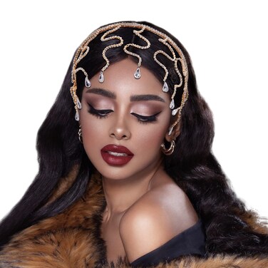 NAISKA Rhinestone Headband Wedding Tiara Fashion Headpieces Forehead Jewelry Head Chain Crystal Headpiece Bridal Hair Accessories Birthday Party Jewelry for Women and Girls