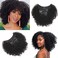 Kabadu 8pcs 120g/set Afro Kinky Curly Clip In Human Hair For Black Women Hair Extension 4B 4C Brazilian Virgin Human Hair Clip Ins for African American Natural Black Color(14inch)