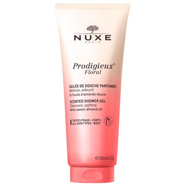 Nuxe Prodigieux Floral Scented Shower Gel, Cleanses, Softens, with Sweet Almond Oil and Fragrant Botanical Notes, 6.7 fl oz