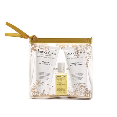 Leonor Greyl Paris - Premium Luxury Travel Kit for Damaged Hair - TSA Approved- Travel Size Shampoo, Hair Oil &amp; Conditioning Mask Damaged Hair