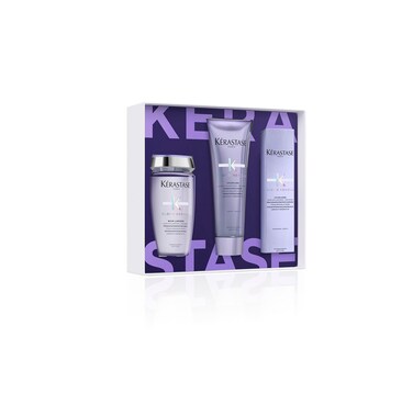 K&eacute;rastase Blond Absolu Hydrating Shampoo, Strengthening Conditioner &amp; Heat-Protecting Leave-In Treatment Set For Bleached, Highlighted and Damaged Hair - Nourishes and Illuminates With Hyaluronic Acid