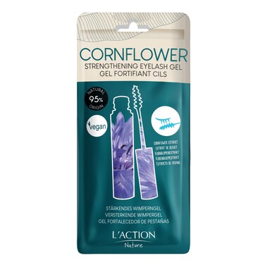 L'Action Paris Strengthening Eyelash Gel, Clear Mascara with Natural Cornflower Water, Strengthening Mascara Lengthens and Thickens Lashes, Suitable for Fragile and Damaged Lashes 10ml