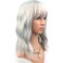 Silver Grey Wig for Women with Bangs - Light Gray Wig with Bangs Synthetic Cosplay Wigs 14 Inch
