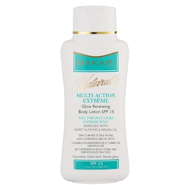 MAKARI Naturalle Multi-Action Extreme Body Lotion SPF15 (17.6 oz)   Moisturizes, Softens, Nourishes, and Enhances Natural Skin Radiance   Protects Against Sun Damage   Recommended for All Skin Types