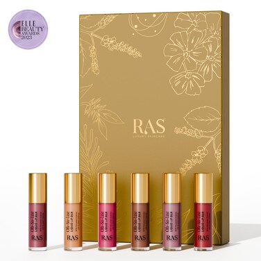 RAS Luxury Oils, Liquid Tinted Lip Glow Oil, Hydrates &amp; Combats Dryness, Soft Lip Balm - Set of 6