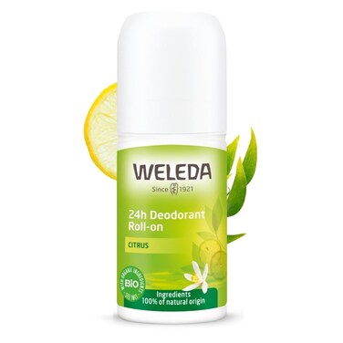 Weleda 24 Hour Roll-On Deodorant, Citrus,Yellow 1.7 Fluid Ounce