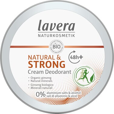 lavera Deo Creme NATURAL &amp; STRONG 48+ h - vegan - natural cosmetics - without aluminum - active composition with organic ginseng and natural minerals - 48 hours protection - 50 ml