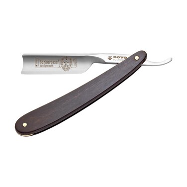 DOVO Barbarossa Moustache 46581 German Straight Razor   Carbon Steel   5/8 Size   Full Hollow Ground   Round Point   Shortened Cutting Length   Ebony Wood Handle  , 1 ct.