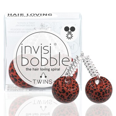 invisibobble Ball Hair Ties with Coil, TWINS Purrfection - Ponytail Holder- No Damage, Wrap and Twist - Pain-Free Hair Accessories for Girls and Women - Gentle for Girls Teens and Thick Hair