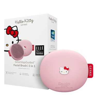 GESKE x Hello Kitty SmartAppGuided&trade; Facial Brush   3 in 1   Facial Cleansing Brush   Skin Cleansing Silicone Facial Brush   Routine Skincare   Gentle Cleansing   Facial Cleanser