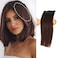 Real Remy Human Hair Clip in Hair Extensions Short Straight Thick Double Weft One Piece Hair Pieces for Thinning Hair Invisible Hairpin Increase Women Men Hair Volume 8 inch#2 Brown