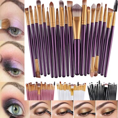 20pcs Makeup BRUSHES Kit Set Powder Foundation Eyeshadow Eyeliner Lip Brush NEW &hellip; (PINK + GOLD)