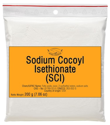 Sodium COCOYL ISETHIONATE (SCI) - Powder - Foaming Surfactant - for Homemade Solid Shampoo Bars, Bath Bombs, Foamy and Bubbly Products - 200 g   7.06 oz