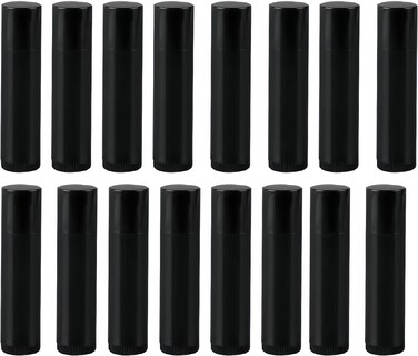 50Pcs 5ml/5g Empty Plastic Lipstick Tubes, Lip Balm Containers Rotating Type Plastic Refill Lip Balm Tube with Cap,Black