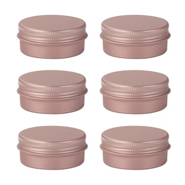 1st Choice Aluminum Tin Jar Refillable Containers 15 ml Aluminum Screw Lid Round Tin Container Bottle for Cosmetic,Lip Balm, Cream, 6 Pack