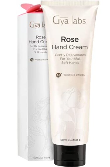Gya Labs Rose Hand Cream (2 Ounce) Moisturizing For Dry Hands &amp; Cracked Skin - Enriched with Shea Butter &amp; Pure Rose Oil - Travel-sized &amp; Good For Holiday Gifts