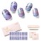 NAILOG Semi Cured Gel Nail Strips 20 Pcs Gel Nail Stickers   Buy 2 Get 1 UV Lamp  Extra Long Nail Wraps with Glossy Gel Finishing   La Plage