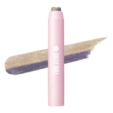 Dual Color Eyeshadow Stick, Japanese Two-Tone Cream Eyeshadow Pencil, Long-Lasting &amp; Moisturizing, Highly Pigmented Eye Makeup for Easy Glide, 0.74 Oz, Smoky Violet