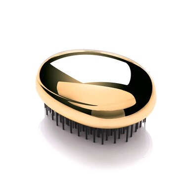 Kent PG Gold Pebble Scalp Massager Shampoo Brush and Travel Size Detangling Brush - Scalp Scrubber for Dandruff and Kids' Hair Detangler (Gold)