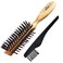 Kent LC8 Half Radial Hair Brushes for Women Curling and Styling Hair Brush Made of Cherrywood - Black Natural Boar Bristle Hairbrush Adds Volume to Shoulder Length Hair - Salon Style Pure Wood Brush