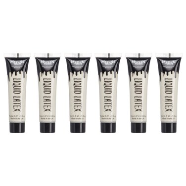 Pro FX Liquid Latex - 0.50fl oz x6 - SFX Make up for Halloween, Works with Fake Blood &amp; Face Paint - Special Effects Make up