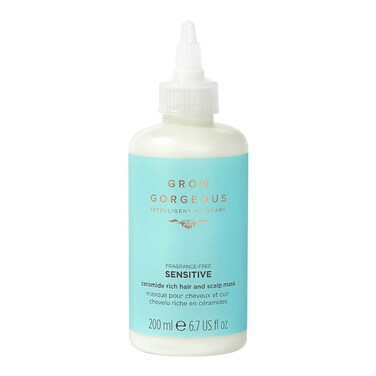 Grow Gorgeous Sensitive Ceramide Rich Hair and Scalp Mask 200ml - Overnight Scalp Treatment - Dermatologically Tested - Vegan