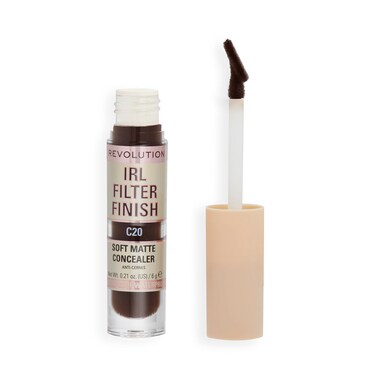 Revolution Beauty, IRL Filter Finish Concealer, Full Coverage, Oil Free, Long Lasting &amp; Lightweight Formula, Infused with Hyaluronic Acid, Vegan &amp; Cruelty Free, C20, 0.21 Oz