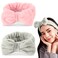 LEGLO 2Pcs Hairband for Women - Bow Headbands for Women's Hair Spa, Makeup Headband for Washing Face, Cosmetic Headband, Shower Hair Bands for Gym (Pink, Gray)