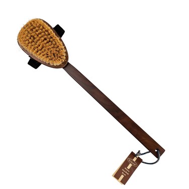 Natural Sisal Walnut Wood Body Brush - Luxurious Dry Brushing Body Brush with Firm Bristles and Detachable Handle for Exfoliation, Cellulite Treatment, and Improved Circulation