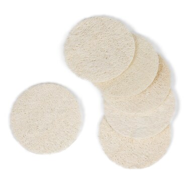 Natural Loofah Face Exfoliating Scrubber Pads - Facial Pad Scrubber, Face Exfoliator Pad, Facial Scrubber, Exfoliating Face Sponge for Smooth and Radiant Skin 6 Count (1 Pack)