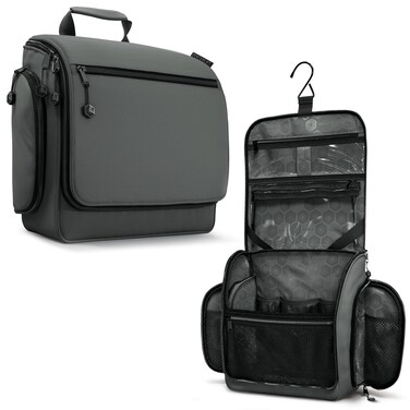 VENTURE 4TH Hanging Travel Toiletry Bag for Women &amp; Men - Travel Organizer with Expandable Compartments &amp; Removable Clear Pouch for Toiletries (Shadow Gray)