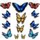 24 pcs Butterfly 3D temporary tattoos realistic monarch red blue yellow large butterflies for adult teens women girls kids body art stickers thigh stomach sexy cute hippie fancy dress