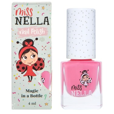 MISS NELLA PINK A BOO &ndash; Safe Special Bold Pink Nail Polish for Kids, Non-Toxic &amp; Odor Free Formula for Children and Toddlers, Natural Water Based for Easy Peel Off