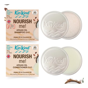 NOURISH me Travel Shampoo and Conditioner Bars. Up to 50 washes. This travel and gift set contains a soap tin for each bar. No leakage, less space, less weight.