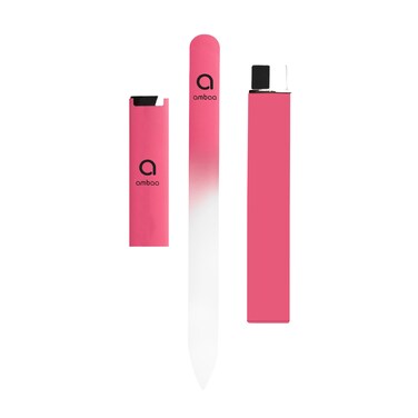 Ambaa Professional Glass Nail File with Case - Precision Double Sided Filing for Natural &amp; Artificial Nails - Premium Beauty Tool, Manicure, Pedicure, Shaping &amp; Styling at Home &amp; Salon (Hot Pink)