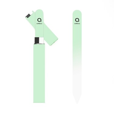 Ambaa Professional Glass Nail File with Case - Precision Double Sided Filing for Natural &amp; Artificial Nails - Premium Beauty Tool, Manicure, Pedicure, Shaping &amp; Styling at Home &amp; Salon (Pastel Green)