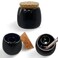Honey Joy Ceramic Nail Brush Cleancer Cup, Dual Use Multifunctional Nail Brush Solution Cup with Lid, Nail Cup for Nail Brush Cleaner, Acrylic Liquid, Acrylic Powder Blending (NAPB065-Black-1pc)