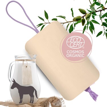 Donkey Milk Soap Bar - 100% Natural Soap Bar - Organic Bar Soap With Almond Milk &amp; Donkey Milk - Face Soap - Hands Soap - Body Soap - All Natural Soap - Unscented Bar Soap For Women - Made In France