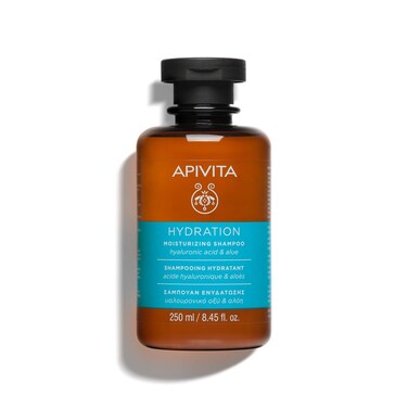 Apivita Hydration Shampoo - Natural moisturizing shampoo with hyaluronic acid, aloe and honey - Offers deep hair hydration, frizz control, hair breakage and split ends prevention