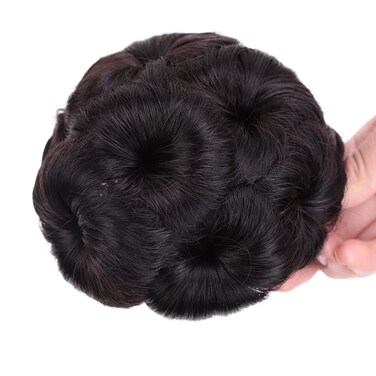 Artificial Juda Extension for Bun Decoration Hair Extension for Women &amp; Girls Bridal Hair Bun With Claw Clips Hair Accessories Black Colour (Hairclip Bun Hair Extension)
